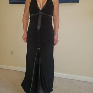 Jessica Mclintock floor length black dress.